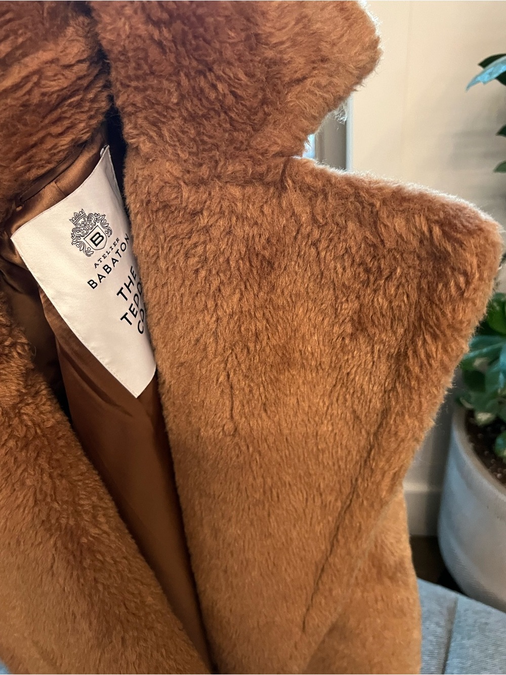 Babaton Chestnut Short Teddy Coat in Warm Brown - Picture 3 of 4